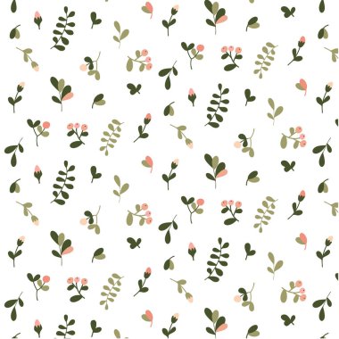 Çiçek deseni. Moda izleri için kusursuz vektör dokusu. El çizimi tarzı, hafif arkaplan.