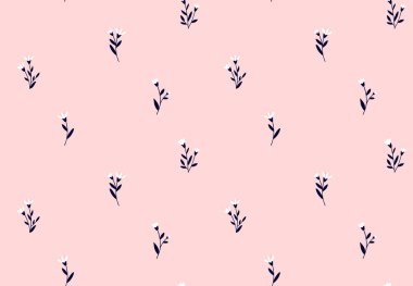 Çiçek deseni. Moda izleri için kusursuz vektör dokusu. El çizimi tarzı, hafif arkaplan.