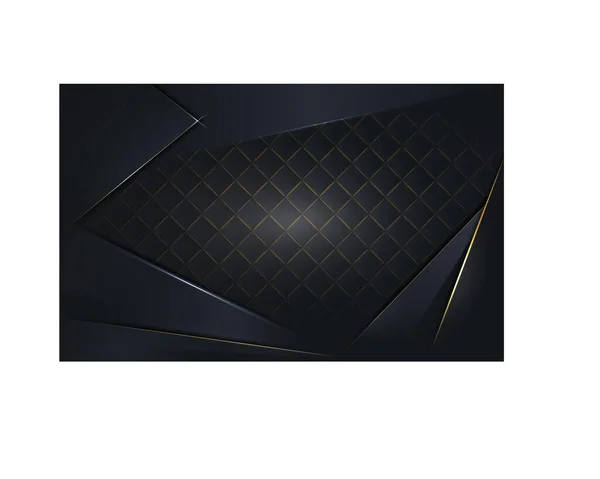 Abstrakt Lyx Mörk Form Med Ljus Gyllene Rektangel Bakgrund Polygon — Stock vektor