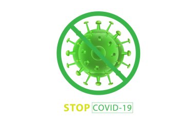 Coronavirus 2019-ncov. Covid-19 konseptini durdurma sanatı. Bölüm 10 'da vektör illüstrasyonu.