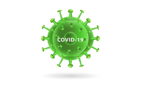 Corona Virus 2019 Ncov Grafická Ilustrace Zelenou Barvou Chapadlem Pandemický — Stockový vektor