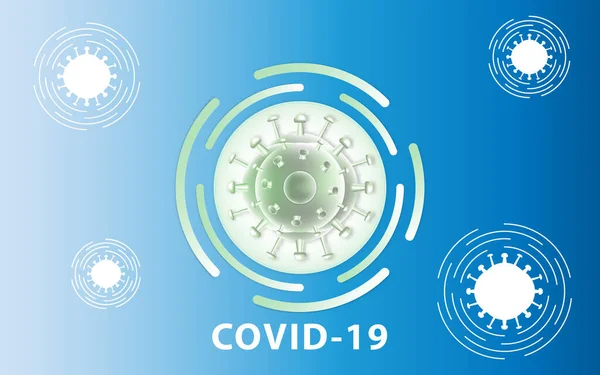 Corona Virus 2019 Nvoc Corona Virus Plochém Gradient Modré Pozadí — Stockový vektor