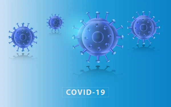 Coronavirus Ilustrace Modré Barvě Pozadí Covid 2019 Nvoc Virus Infekce — Stockový vektor