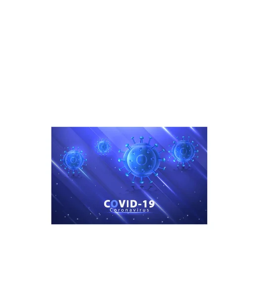 Covid Corona Virus Influenza Illustration Blue Background Light Stripe Shapes — Stock Vector