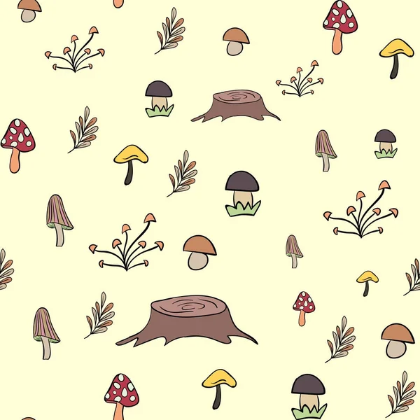 Sarı bir arka plan üzerinde mantar