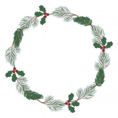 Ökse otu çelenk beyaz bir arka plan üzerinde