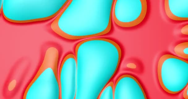 Animación 3D de hermosas burbujas rojo, naranja azul. gradiente de animación abstracta — Vídeos de Stock