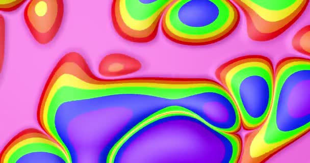 Animación 3D hermoso rojo amarillo azul púrpura verde abstracto lgbt gradiente — Vídeos de Stock