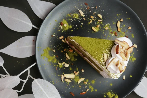 Rote Bohnen und Matcha grüner Tee Kuchen — Stockfoto