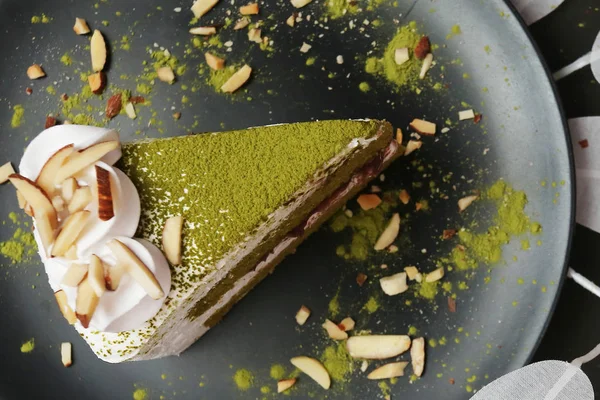 Rote Bohnen und Matcha grüner Tee Kuchen — Stockfoto