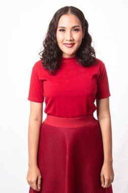 Kız kırmızı elbise konsepti Sevgililer Günü