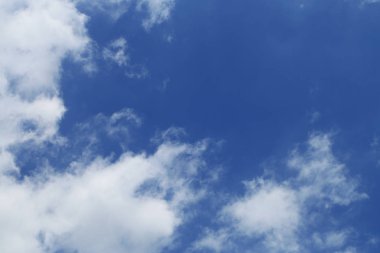 Bulutlu mavi gökyüzü.