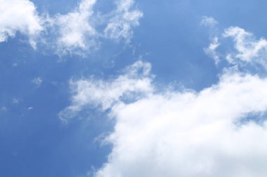 Bulutlu mavi gökyüzü.