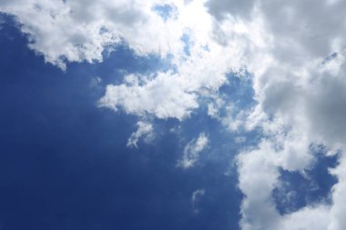 Bulutlu mavi gökyüzü.