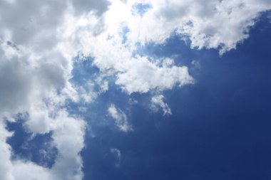 Bulutlu mavi gökyüzü.