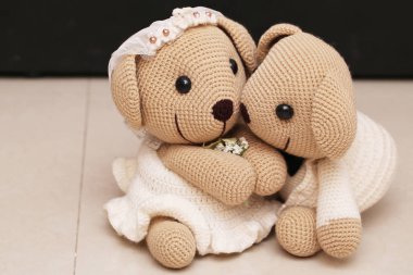 Aşık ayı, düğünlü oyuncak ayı.