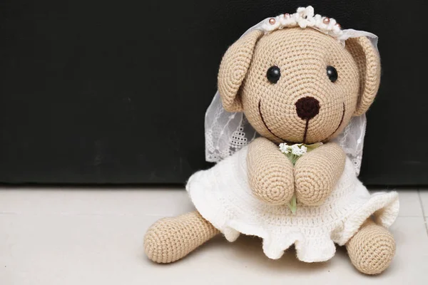 Niedźwiedź lalka w miłości, zabawki niedźwiedzie z wesela — Zdjęcie stockowe