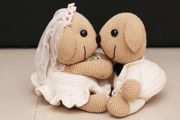 Medve baba szerelmes, játék medve esküvő — Stock Fotó