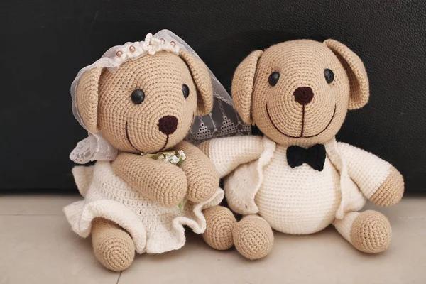 bear doll in love, Toy bears with wedding
