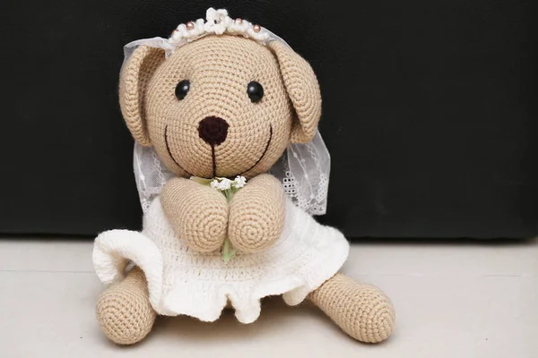 Muñeca de oso en el amor, Osos de juguete con boda —  Fotos de Stock
