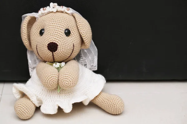 Bear doll in love, Toy bears with wedding — 스톡 사진