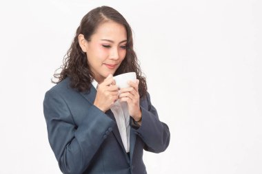 Beautiful businesswoman and her work