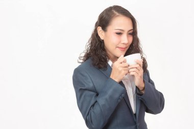 Beautiful businesswoman and her work