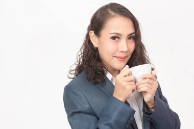 Beautiful businesswoman and her work