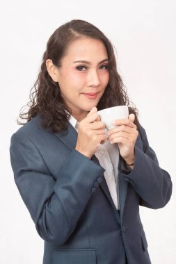 Beautiful businesswoman and her work