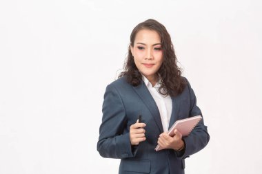 Beautiful businesswoman and her work