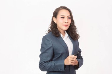 Beautiful businesswoman and her work