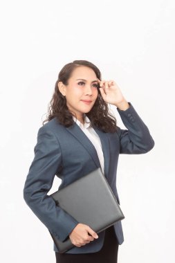 Beautiful businesswoman and her work