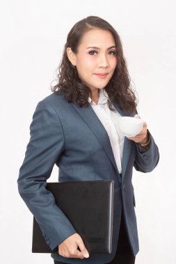 Beautiful businesswoman and her work