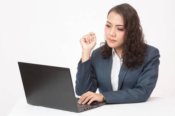 Mooie Zakenvrouw Haar Werk — Stockfoto