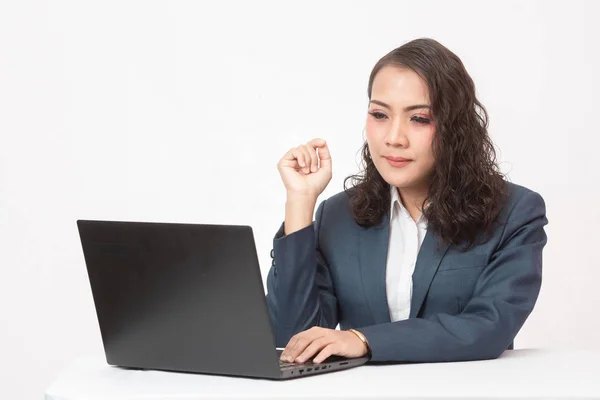 Mooie Zakenvrouw Haar Werk — Stockfoto