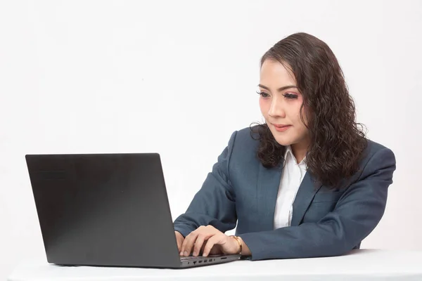 Mulher Negócios Bonita Seu Trabalho — Fotografia de Stock