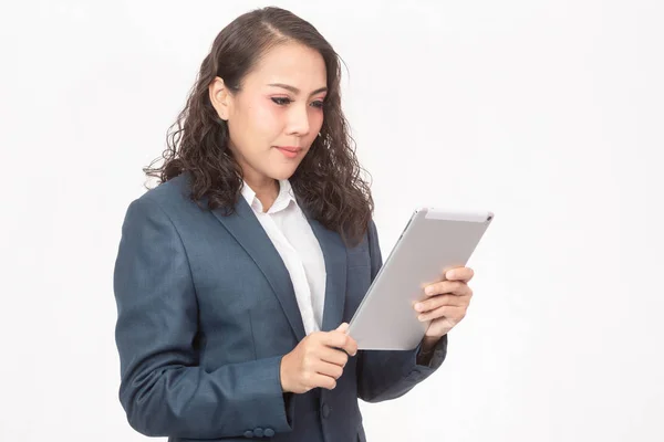 Mooie zakenvrouw en haar werk — Stockfoto