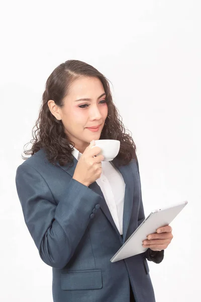 Beautiful businesswoman and her work