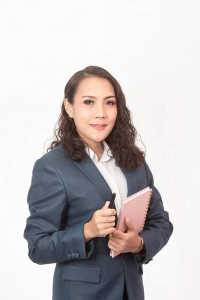Beautiful businesswoman and her work — Stock Photo, Image