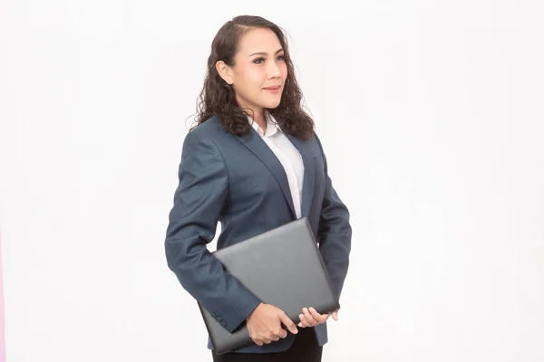 Mooie zakenvrouw en haar werk — Stockfoto