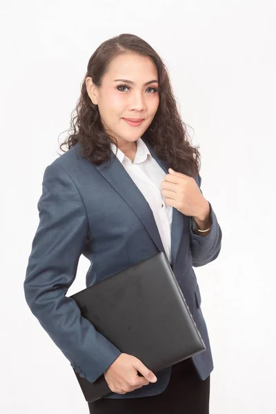 Beautiful businesswoman and her work — ストック写真