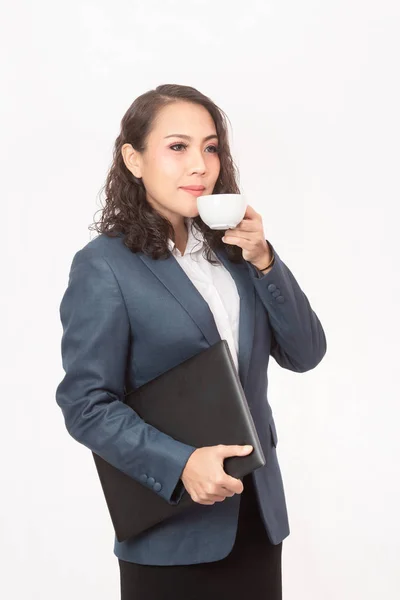 Beautiful businesswoman and her work
