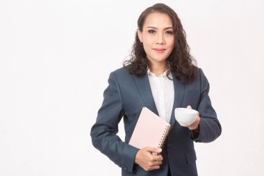 Beautiful businesswoman and her work