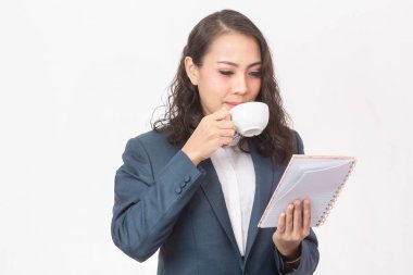 Beautiful businesswoman and her work