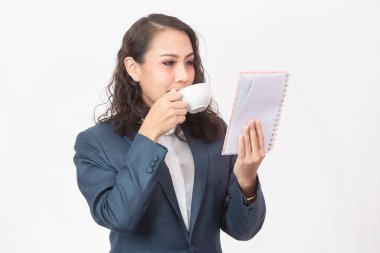 Beautiful businesswoman and her work