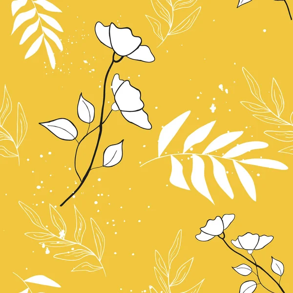 可愛い花のシームレスなパターンベクトル形式のイラスト — ストック写真
