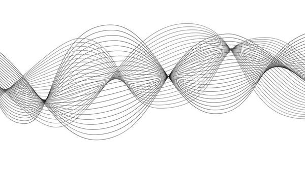 Patrón de línea blanca y negra. fondo suave. Diseño geométrico de energía de onda. Ilustración vectorial. — Vector de stock