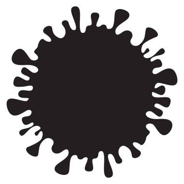 Damlayan boya şekli. Mevcut sıvı lekeleri, mürekkepler. Boya akışları. Vektör çizimi. Renk izole arkaplan.