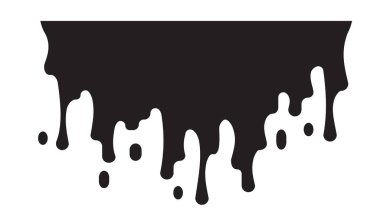 sıvı çikolatalı krema. Damlayan boya şekli. Mevcut sıvı lekeler, mürekkepler, su. Boya akışları. Vektör çizimi. Renk izole arkaplan.