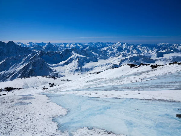 Schönheit Der Natur Blick Vom Gipfel Des Elbrus 4200M Über — Stockfoto